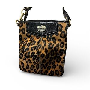Coach Leopard Crossbody Bag •Brown Black Gold • Classic Statement Purse
